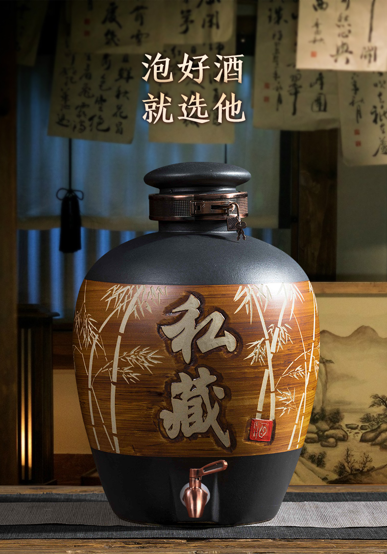 Jingdezhen ceramic wine jar it 50 kg of household seal hip special bottle wine jugs earthenware with cover