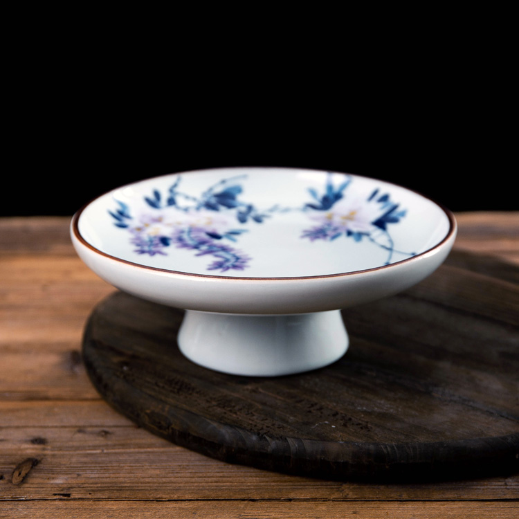 Snack plate ceramic high Snack plate of Chinese style restoring ancient ways tea tray was fruit bowl best tea saucer, Snack plate