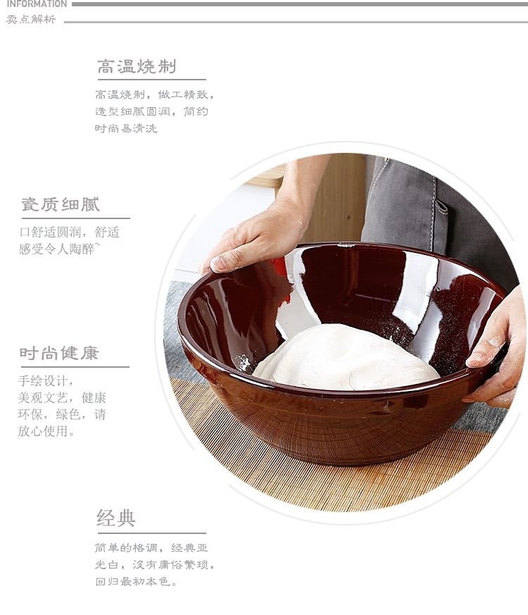 Ceramics and the basin that wash a face old kitchen household more large non - stick surface rubbing basin dovetail xiancai basins made of baked clay basin