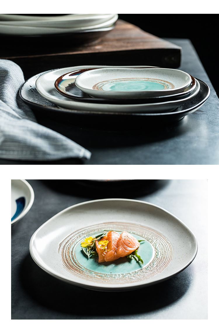 Steak dish food dish Nordic creative web celebrity light much tableware ceramic plate pasta dish food dish dish disc