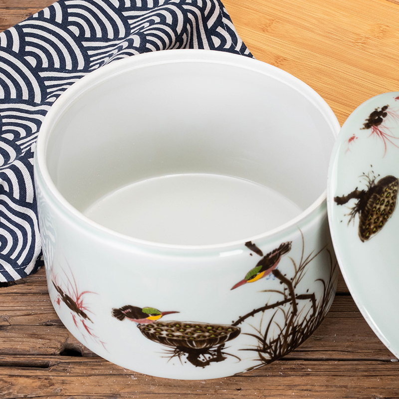Ceramic household with cover as the sugar high temperature resistant seasoning sauce pot pot hot pepper, cooking pot from lard oil can
