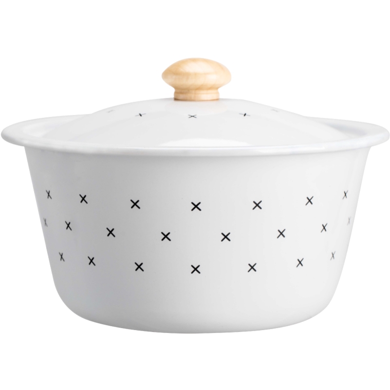 Enamel POTS with cover kitchen household and knead face basin basin basin mercifully rainbow such as bowl beat egg soup thickening basin of lard oil storage