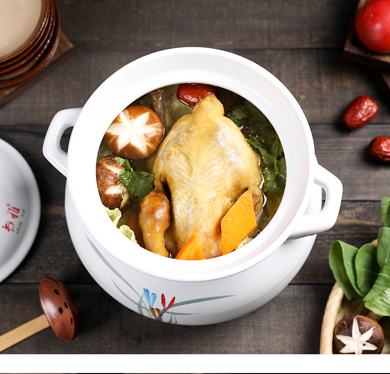 Casserole stew soup pot, high - temperature high - capacity ceramic pot soil pot gas flame cook porridge pot soup tasty Casserole