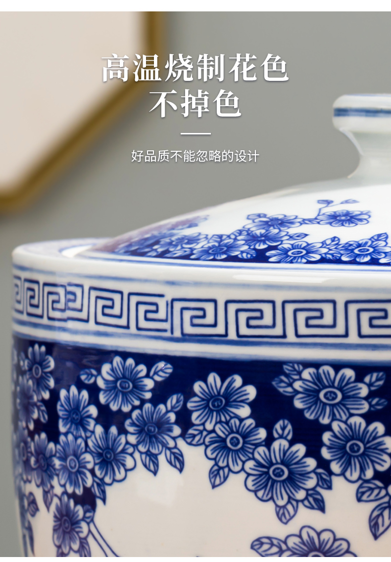 As The home with cover high - temperature kitchen chili oil seasoning salt shaker jingdezhen blue and white porcelain ceramic barrel