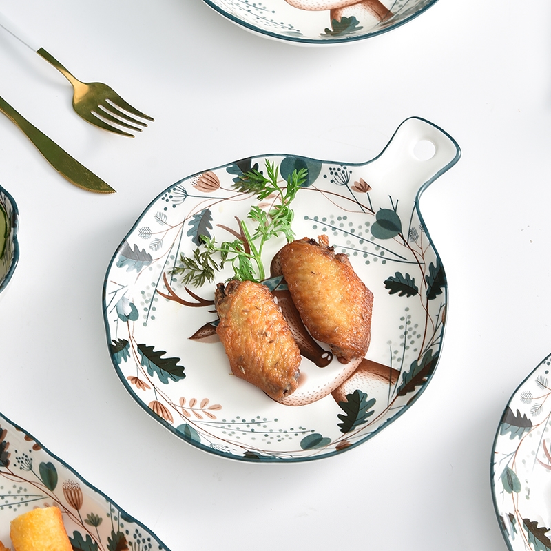 Combination dishes suit household eat rice bowl light new high - end key-2 luxury European - style ceramics rainbow such as bowl soup bowl plate tableware