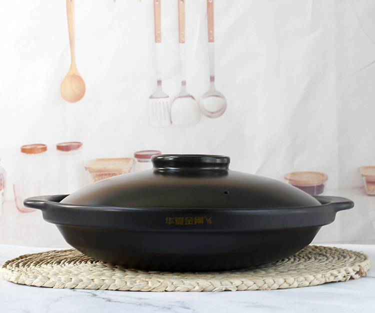 Ceramic sand pot dry dry cooker gas, shallow pan head casserole pot boil extra large ltd. household stew