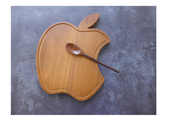 Tấm gỗ dày sáng tạo mới Hình dạng Apple khay gỗ cá nhân Dim sum tấm bánh ngọt trái cây ưu đãi đặc biệt - Tấm khay trà gỗ trắc