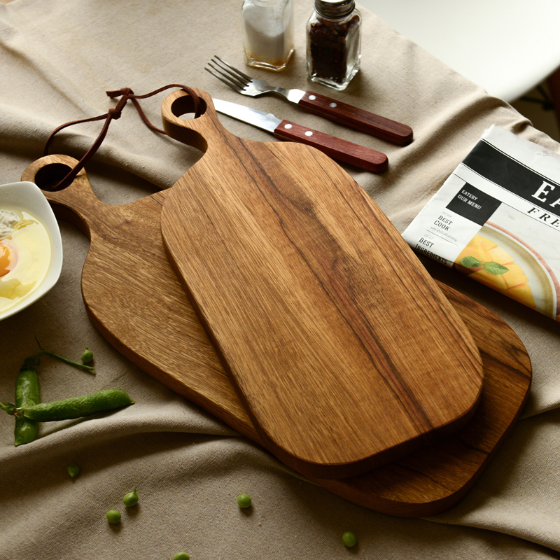 Retro Bend Handle Wooden Care Pan No Lacquered Solid Wood Bread Board Steak Dish Pastry Parsley FOOD CHEESEBOARD BAKING SPECIAL