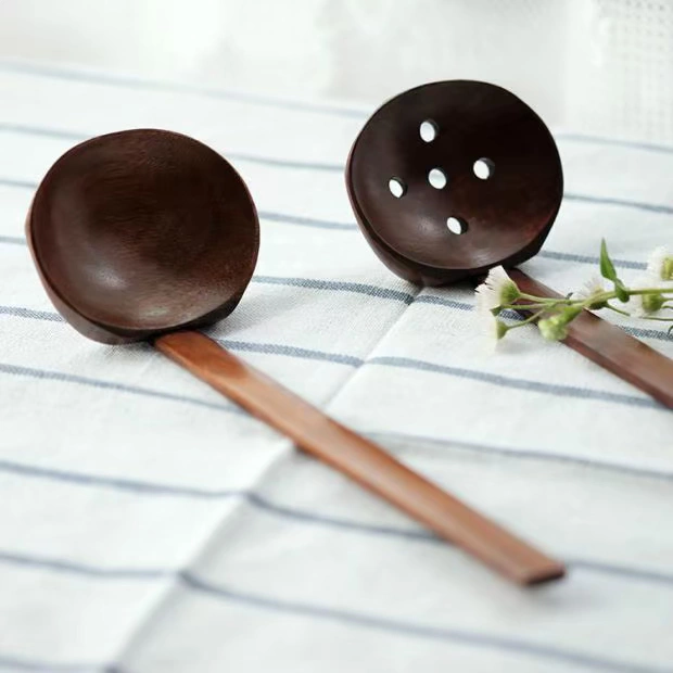 Muỗng gỗ colander sáng tạo tay cầm tre Nanmu muỗng đầu rùa rùa rùa ramen muỗng lớn bát đặc biệt bếp gỗ - Phòng bếp hộp đựng gia vị thông minh