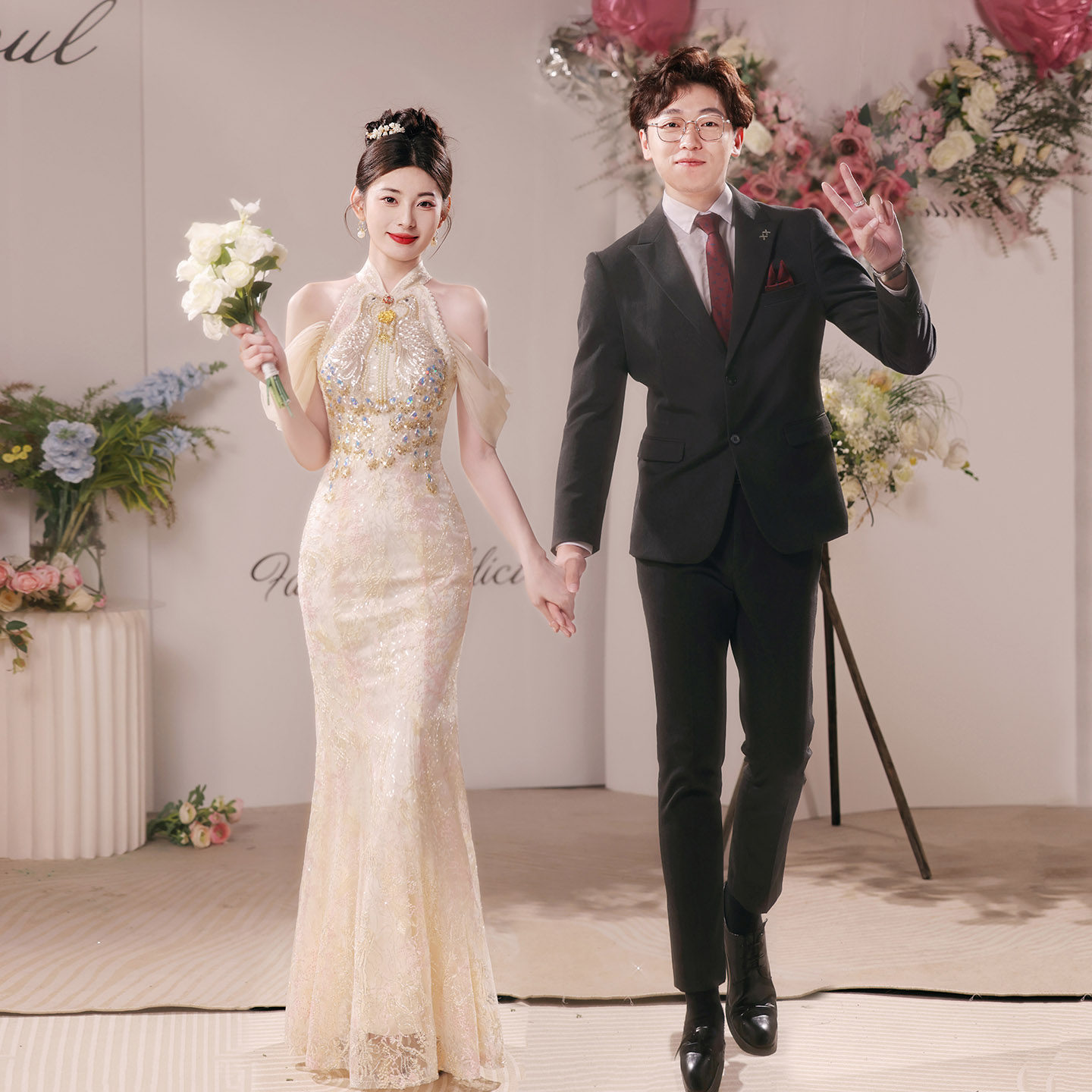 Китайское платье для тостов cheongsam, платье для помолвки, высококачественная легкая роскошная ниша, достойная атмосфера, рыбий хвост, взрослый, старший ведущий, вспышка