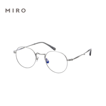 (MIRO) designer eye frame pure titanium ultra light mirror frame male round art female full frame with anti-blue light mirror