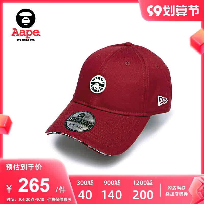 Aape men's ape face badge letter embroidery NewEra reflective patch paper baseball cap cap 4719XXC