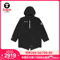 Aape Mens autumn and winter Ape Yan badge letter print Hooded thickened jacket Jacket 7186XXB