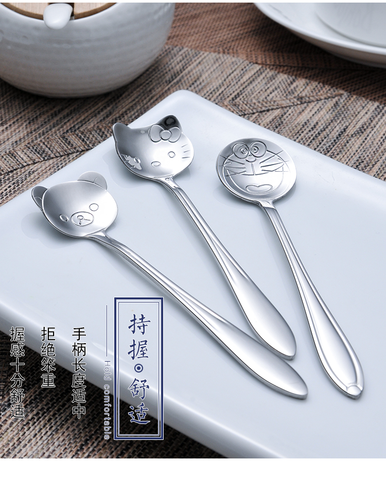 Thép không gỉ 304 sáng tạo trái cây ngã ba bánh trung thu ngã ba muỗng cà phê đặt ghế thiên nga - Đồ ăn tối dĩa nhựa