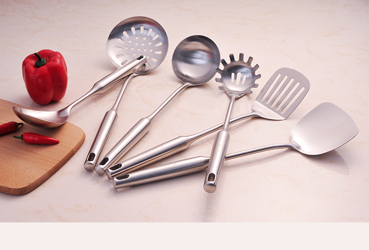 Đức thìa inox 304 nồi đặt muỗng lớn colander dày muỗng dài tay cầm xẻng muỗng đồ dùng nhà bếp - Phòng bếp kệ gia vị 3 tầng