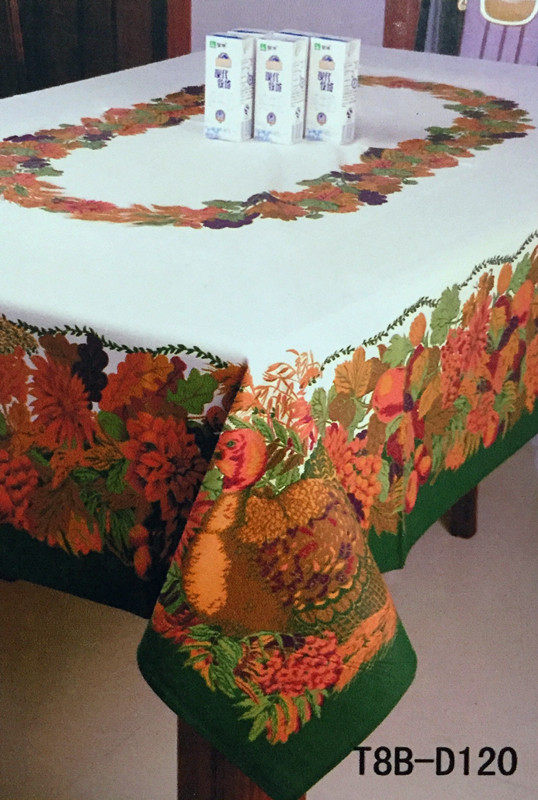 Turkey wreath table cloth Thanksgiving tablecloth rectangular American festive restaurant decorated Christmas fashion tablecloth