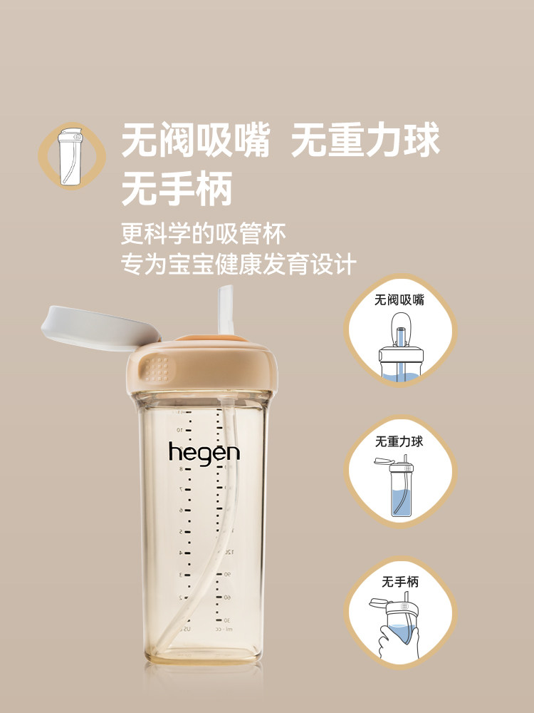 Hegen Milk Bottle for Babies over 6 Months Old, Anti-Colic, Anti-Choking, Ppsu Milk Bottle, Wide-Caliber Milk Bottle Set