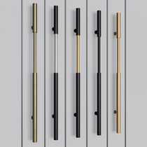 2024 bronze thickened stainless steel glass door handle hotel box double-open sliding solid wood door handle black