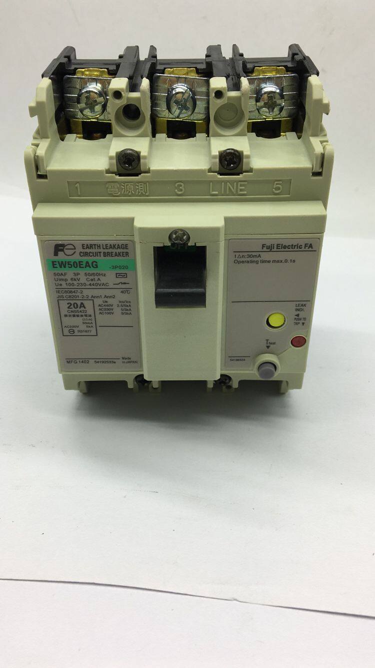 Original installation Fuji air switch earth leakage protector EW50EAG 3P 5A 10A 10A 30A40A 50A
