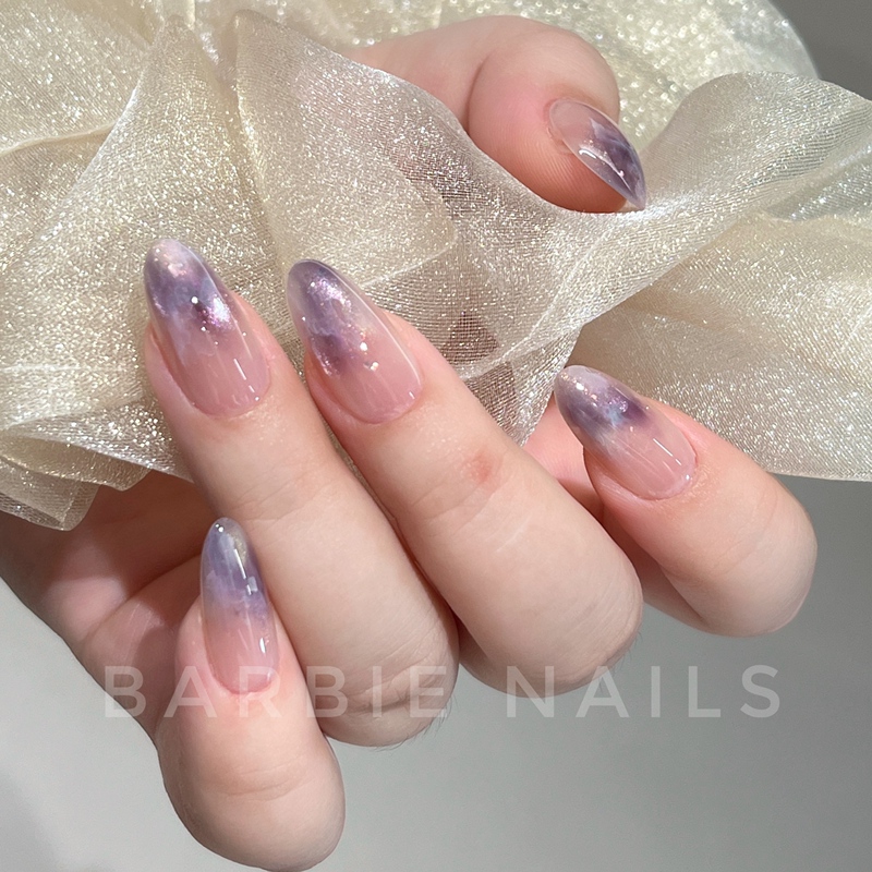 Barbie Nails Handmade Phototherapy Nails Finished Product Wearable Nails Bb313 Fairy Purple Water Light Cloud Gradient Cat Eye Barbie Nails Handmade Phototherapy Nails Finished Product Wearable Nails Bb313 Fairy Purple Water Light Cloud Gradient Cat Eye