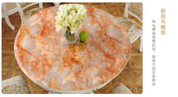 Giả đá cẩm thạch bàn tròn bảng vải hoa kẹp kính mềm bảng pha lê vải tấm thảm nhà Khăn trải bàn bụi dầu không thấm nước - Khăn trải bàn mẫu khăn trải bàn phòng họp