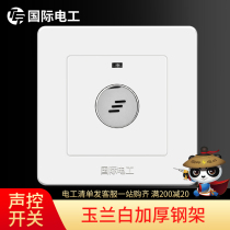 International Electrician Switch Socket Panel Sound And Light Control 220v Automatic Building Light Sensation Two-in-one Acoustic Control Inductive Switch