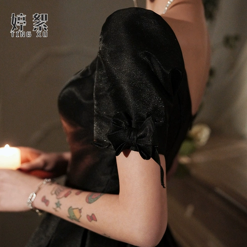 Черное вечернее платье, летняя короткая юбка, сумка для еды