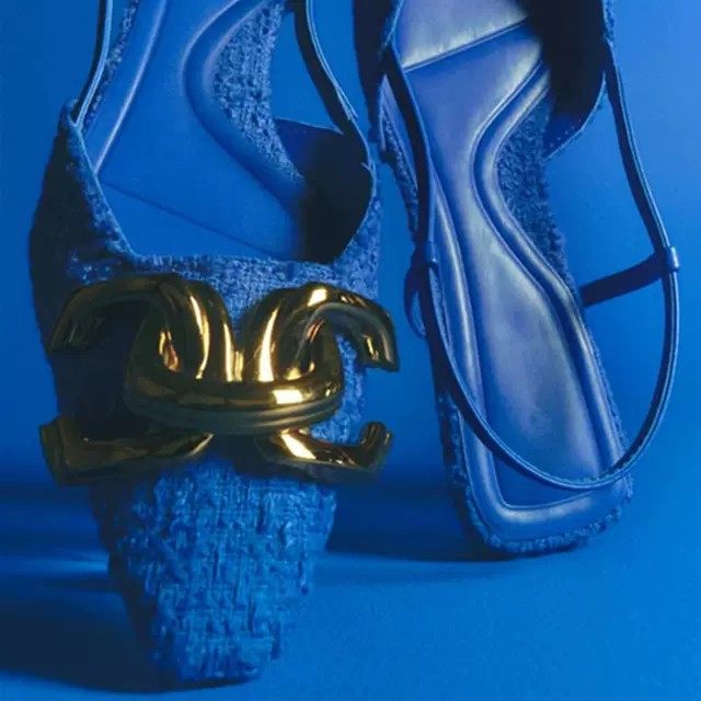 Blue single shoes women's ZA women's shoes Muller shoes all-match fashion fairy toe sandals buckle fashion sandals women