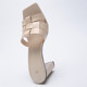 QZAZR summer new European and beautiful shoes beige thick heel square head cow leather slippers outside wear sandals