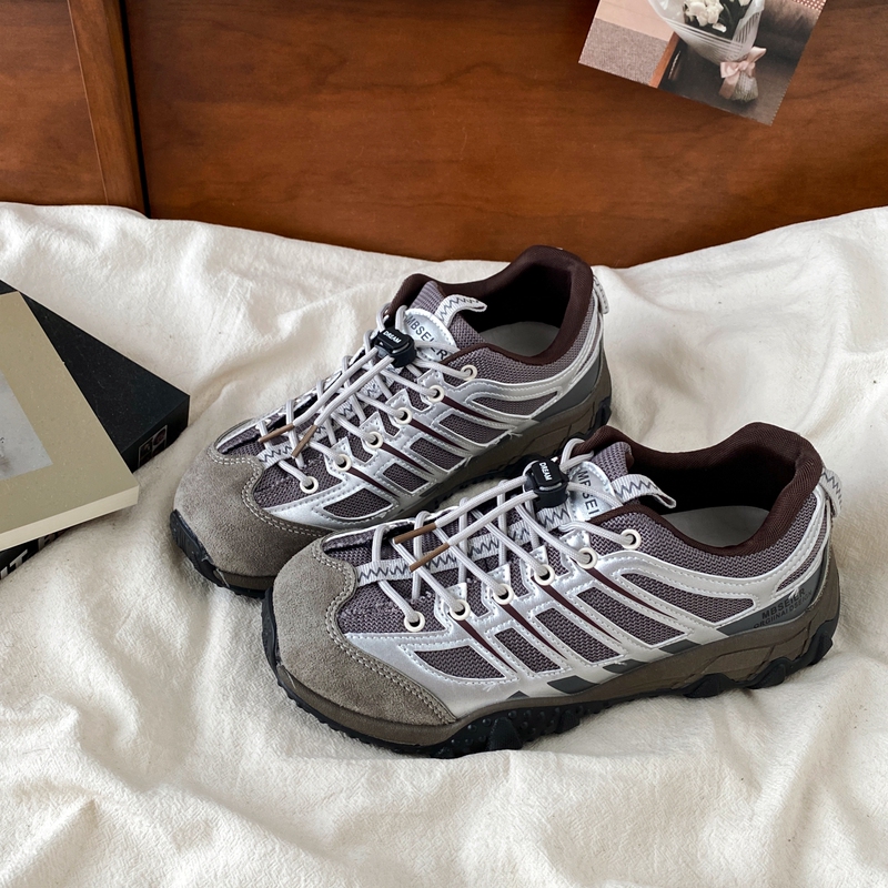 Xishu Purple Niche Outdoor Casual Sports Shoes for Women 2026 Autumn New Thick-Soled Hiking Shoes Trekking Dad Shoes