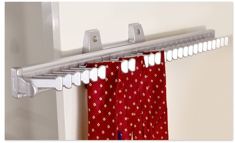 Side Tie Rack wardrobe telescopic shelf new cloakroom push-pull tie clip wardrobe storage clip thick