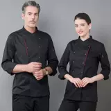 Шеф -поварная одежда мужская длинная рукава осенняя и зимняя одежда, отель, кухонная одежда, магазин тортов, выпечка, одежда шеф -повара Женщины