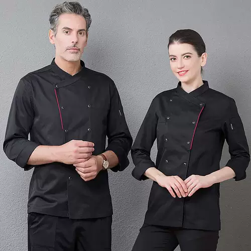 Шеф -поварная одежда мужская длинная рукава осенняя и зимняя одежда, отель, кухонная одежда, магазин тортов, выпечка, одежда шеф -повара Женщины