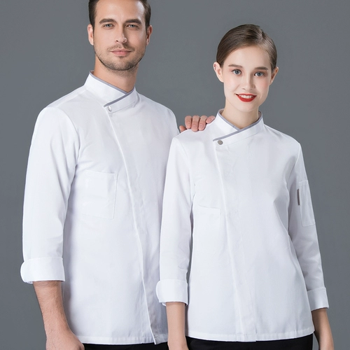 Шеф-повара Рабочая одежда Осенняя и зимняя одежда Мужчины и женщины выпекать кухонная пекарня работающая одежда китайская еда западный ресторан с длинными рукавами одежда