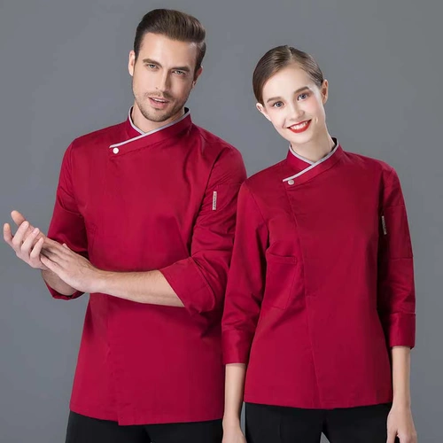 Шеф-повара Рабочая одежда Осенняя и зимняя одежда Мужчины и женщины выпекать кухонная пекарня работающая одежда китайская еда западный ресторан с длинными рукавами одежда