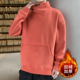 Демисезонная зимняя толстовка, мужской утепленный трендовый лонгслив для отдыха, оверсайз