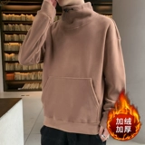 Демисезонная зимняя толстовка, мужской утепленный трендовый лонгслив для отдыха, оверсайз