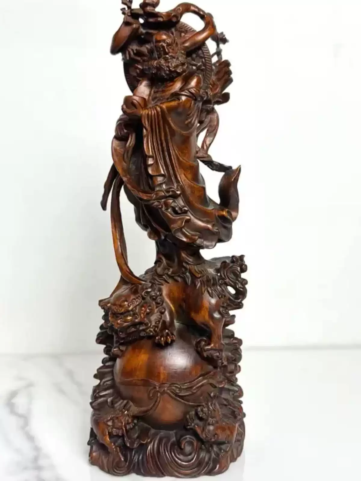 黄杨木 清代 苦行僧 唐物 黄杨木雕雪山大士瘦骨罗汉（苦行僧）摆件实木雕刻复古