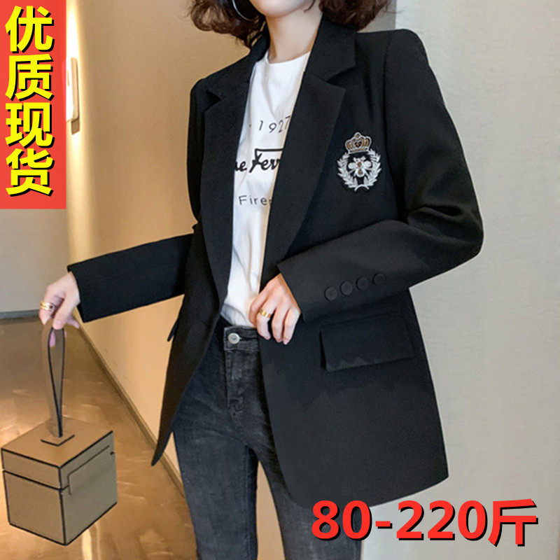 Large Size Size Fat Mm Design Sense Suit Jacket Woman Mid-Length Version 200 Catty Less Age Pituality Casual Little West Suit Academy Wind