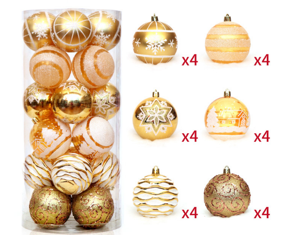24шт 6см смешанные Christmas шарики BAABLS НОВОГОДНЯЯ ЕЛКА О ornament