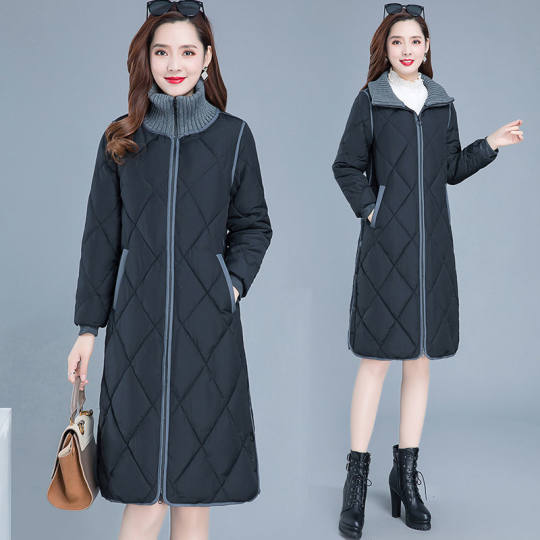 时尚棉衣女中长款冬季2025新款中年妈妈装气质保暖棉袄棉服