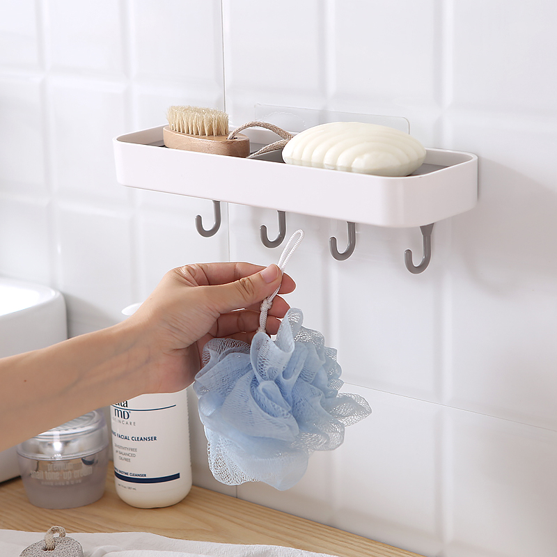 Large Number Wall-mounted Soap Box Creative Shelve Dressing Room Drain Soap Box Free From Stiletto Bathroom Suction Wall Soap