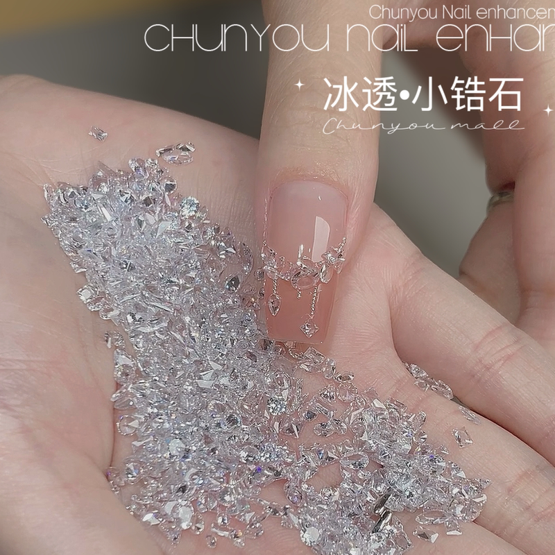 Transparent Zircon Nail Art Rhinestones Mini Small Size Transparent Zircon White Versatile Mixed Pack Stacked Rhinestones Nail Decorations