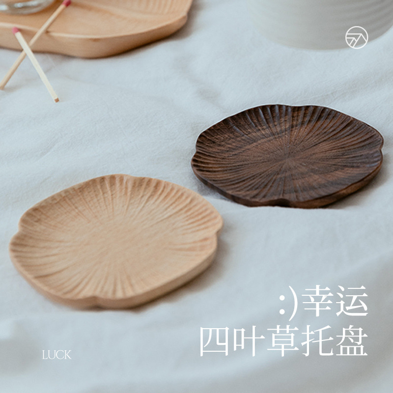 ins wind solid wood coaster creative Japanese household insulation mat placemat wooden tea tray cup holder high temperature snack plate