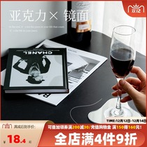 Coaster acrylic irregular mirror tray home decoration aromatherapy ornaments bottom support desktop light luxury shooting props