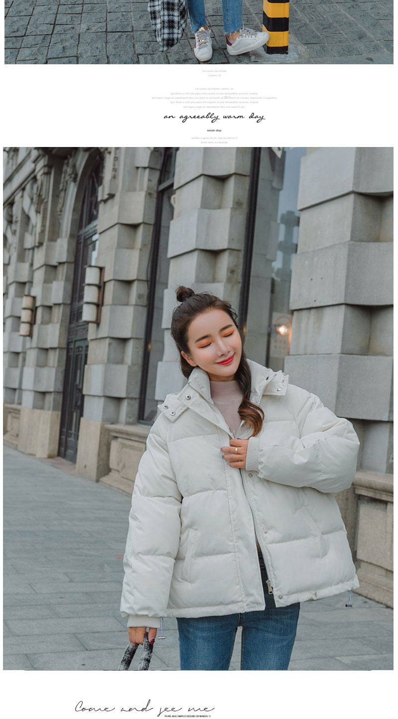 2018 mùa đông mới in Hàn Quốc phần ngắn xuống dày áo khoác nữ hoang dã áo khoác bánh mì áo khoác cotton áo phao uniqlo nữ
