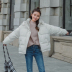2018 mùa đông mới in Hàn Quốc phần ngắn xuống dày áo khoác nữ hoang dã áo khoác bánh mì áo khoác cotton áo phao uniqlo nữ Bông