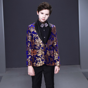 Boy's jazz dance sequin coats chorus host singer performance jacket blazers Children suit suit boys dress