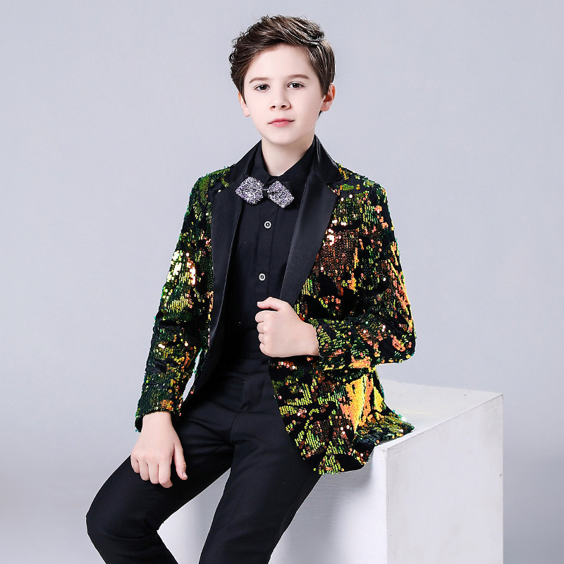 Children's suit suit boy model walking show gown Inron boy piano stage acting presenter jacket