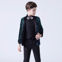 Childrens suit suit foreign boy small host dress boy boy catwalk costume sequin piano performance tide